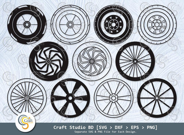 Wheel Silhouette, Wheel SVG, Car Wheel Svg, Truck Wheel Svg, Wheel Rim Svg, Wagon Wheel Svg, Wheel Bundle SVG ETC Craft 
