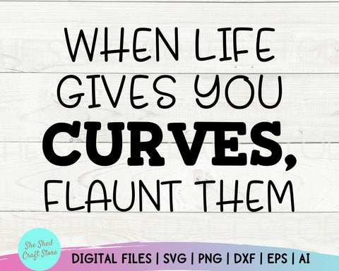 When Life Gives You Curves Svg, Curvy Woman Svg, Funny Mom Svg, Sarcastic Svg SVG She Shed Craft Store 