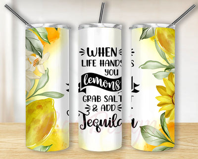 When Life Gives You Lemons, 20 oz Skinny Tumbler, Sublimation Design, Digital Download PNG Sublimation BouDesign 