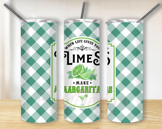 When Life Gives You Limes Stripes Tumbler, Summer Tumbler Skinny 20oz Sublimation Design Downloads Sublimation BouDesign 