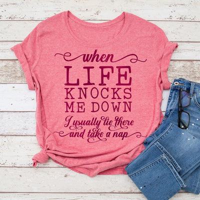 When life knocks me down I usually lie there and take a nap - funny SVG for shirt SVG Chameleon Cuttables 