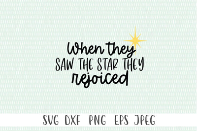When They Saw The Star They Rejoiced SVG - Matthew 2:10 SVG Simply Cutz 