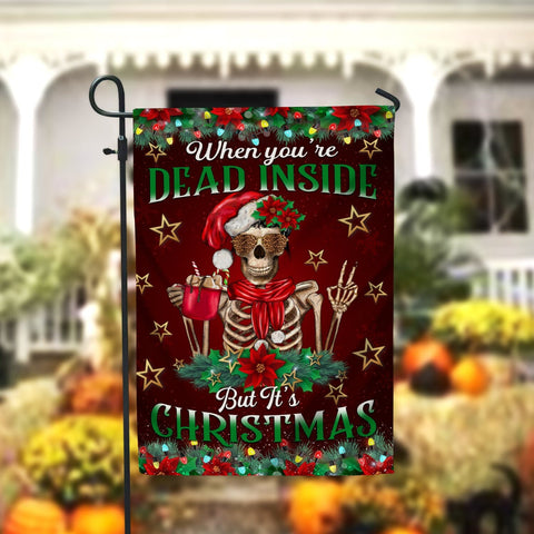 When You’re Dead Inside But It’s Christmas Garden Flag 12x18 Garden Flag Sublimation Design Download PNG File Instant Download Sublimation CaldwellArt 
