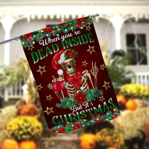 When You’re Dead Inside But It’s Christmas Garden Flag 12x18 Garden Flag Sublimation Design Download PNG File Instant Download Sublimation CaldwellArt 