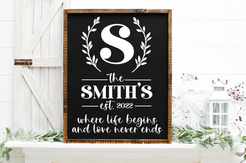 Where Life Begins and Love Never Ends Wedding Sign SVG SVG Pickled Thistle Creative 