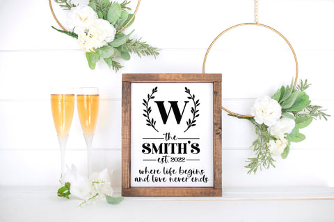 Where Life Begins and Love Never Ends Wedding Sign SVG SVG Pickled Thistle Creative 