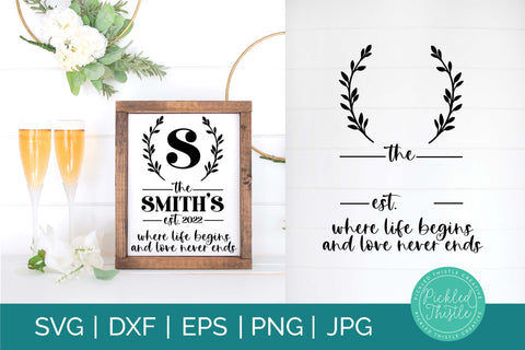 Where Life Begins and Love Never Ends Wedding Sign SVG SVG Pickled Thistle Creative 