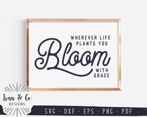 Wherever Life Plants You Bloom With Grace SVG Files | Spring Svg | Farmhouse Svg | Commercial Use | Digital Cut Files (1149180522) SVG Ivan & Co. Designs 