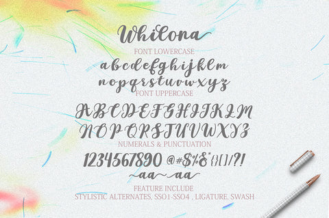 Whilona Script Font gatype 