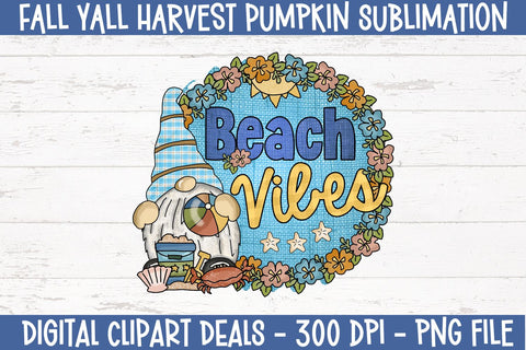 Whimsical Beach Gnome Sublimation Design - DIY Crafts, Summer Vibes Sublimation Digital Clipart Deals 