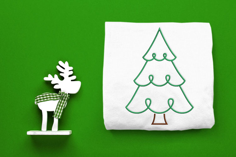 Whimsical Christmas Tree Outline Embroidery Embroidery/Applique DESIGNS Designed by Geeks 