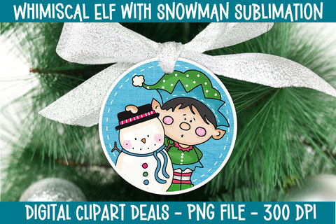 Whimsical Elves Christmas Round Sublimation Bundle | Christmas Ornament Bundle Sublimation Digital Clipart Deals 