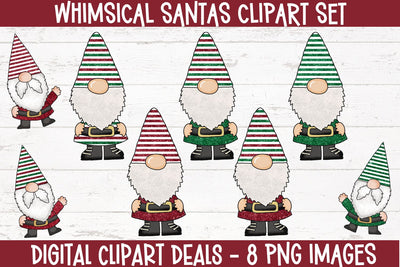 Whimsical Santas Clipart - Christmas Sublimation Clipart Sublimation Digital Clipart Deals 