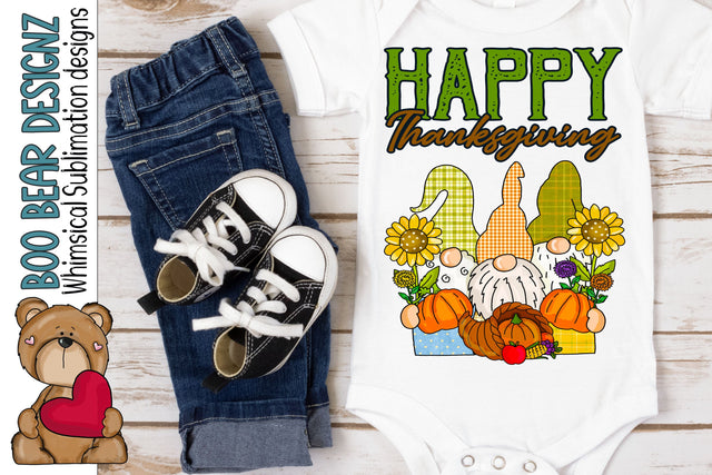 Whimsy Thanksgiving Gnome Clipart Sublimation Boo Bear Designz 