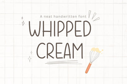 Whipped Cream - Cute Handwriting Font Font ChiraaDesign 