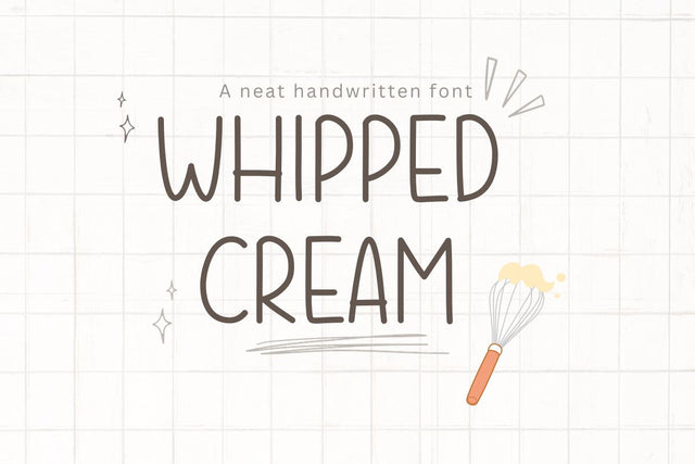 Whipped Cream - Cute Handwriting Font Font ChiraaDesign 