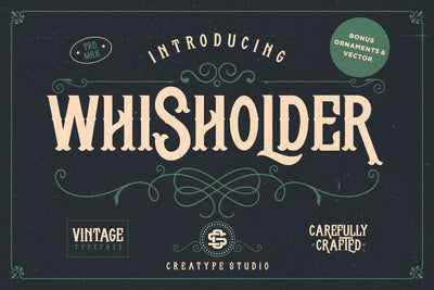 Whisholder Vintage Retro Typeface Font Creatype Studio 