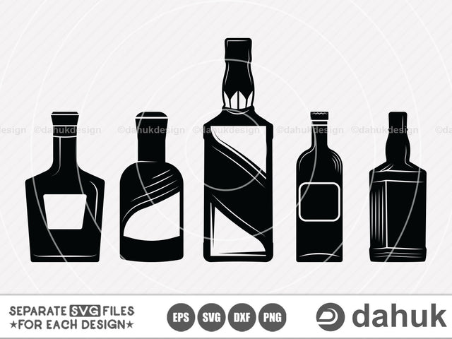 Whiskey Bottle SVG, Bottle svg, Whiskey svg, Whiskey Bottle, Cut file, for silhouette, Clipart, cricut design space, vinyl cut files SVG dahukdesign 