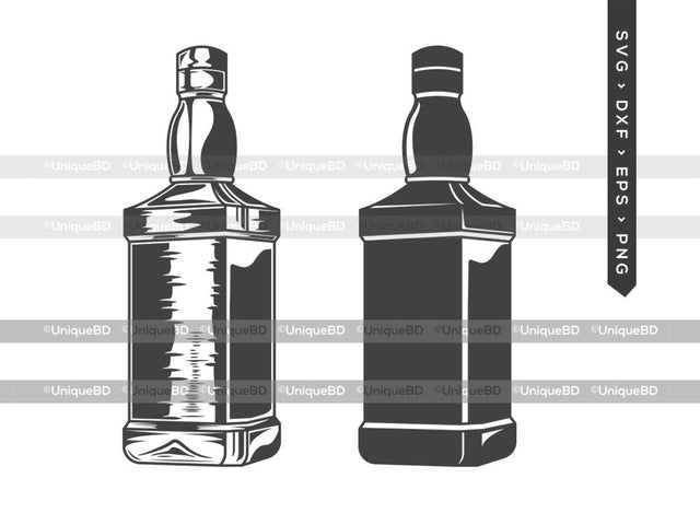 Whiskey Bottle SVG Cut File | Liquor Bottle Svg | Vodka Bottle Svg | Alcohol Bottle Svg | Rum Bottle Svg | Whiskey Bottle Silhouette | Dxf | Eps | Png | Cut File SVG ETC Craft 
