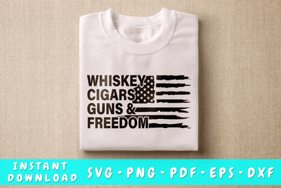 Whiskey Cigars Guns And Freedom SVG SVG HappyDesignStudio 