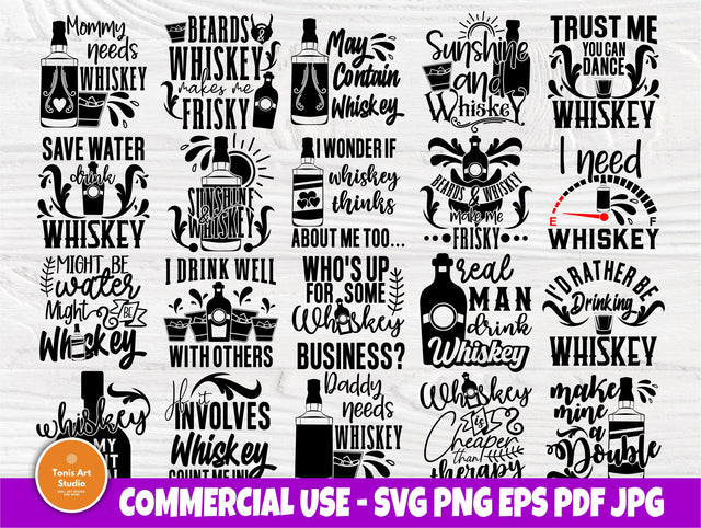 Whiskey SVG Bundle, Drinking Svg, Cricut Cut Files SVG TonisArtStudio 