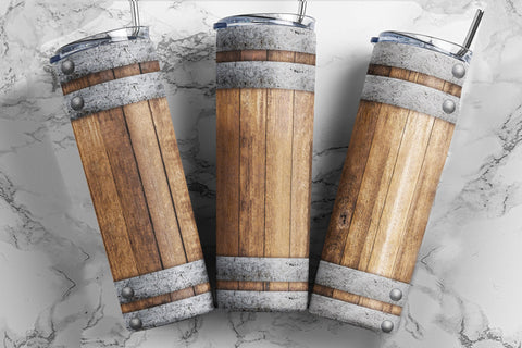 Whisky Barrel 20oz Straight & Tapered Tumbler Design Template for Sublimation - Full Tumbler Wrap - PNG Digital Download Sublimation TumblersByPhill 