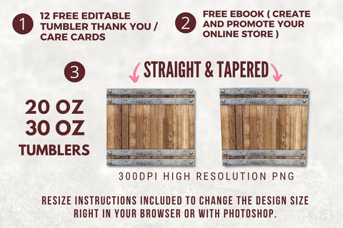 Whisky Barrel 20oz Straight & Tapered Tumbler Design Template for Sublimation - Full Tumbler Wrap - PNG Digital Download Sublimation TumblersByPhill 