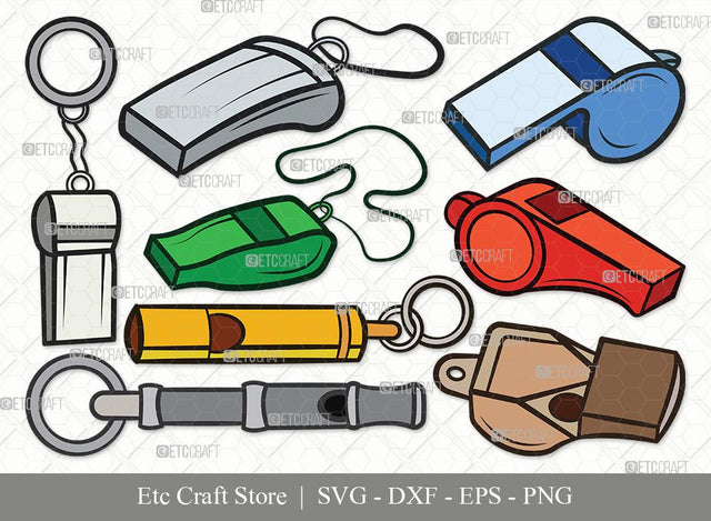 Whistle Clipart SVG Cut File | Sport Svg | Sports Whistle Svg | Coach Whistle Svg | Bundle SVG ETC Craft 