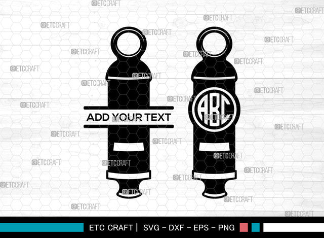 Whistle Monogram SVG, Referee Whistle Svg, Sports Whistle Svg, Coach Whistle Svg, Split Monogram Svg SVG ETC Craft 