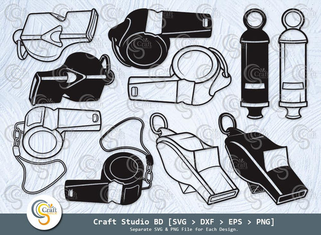 Whistle Silhouette, Referee Whistle Svg, Sports Whistle Svg, Coach Whistle Svg, Whistle Svg Bundle SVG ETC Craft 