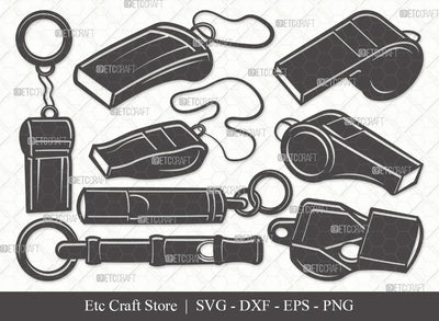 Whistle Silhouette SVG Cut File | Sport Svg | Sports Whistle Svg | Coach Whistle Svg | Bundle SVG ETC Craft 
