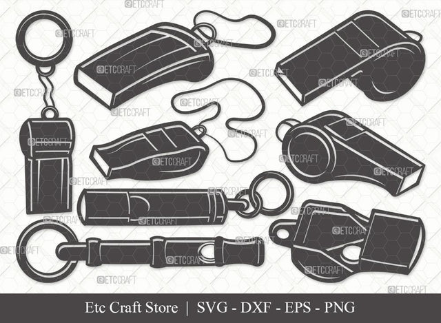 Whistle Silhouette SVG Cut File | Sport Svg | Sports Whistle Svg | Coach Whistle Svg | Bundle SVG ETC Craft 