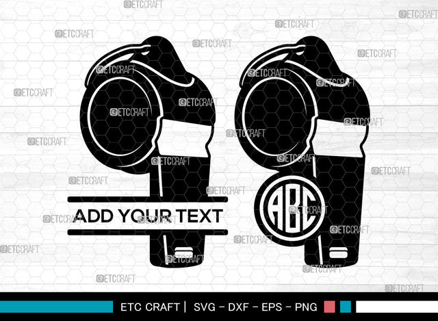 Whistle SVG, Referee Whistle Svg, Sports Whistle Svg, Coach Whistle Svg, Split Monogram Svg SVG ETC Craft 