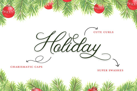 White Christmas Font (Holiday Font, Xmas Font, Swirly Font) Font Jupiter Studio Fonts 