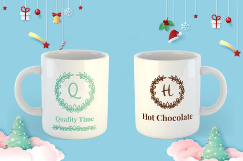 White Christmas Monogram Font Attype studio 