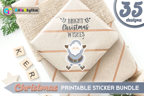 White Christmas Sticker Bundle / Printable PNG Clipart SVG Artinrhythm shop 