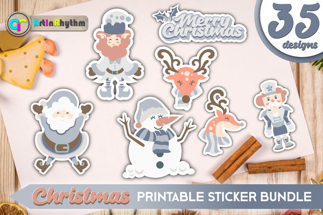 White Christmas Sticker Bundle / Printable PNG Clipart SVG Artinrhythm shop 
