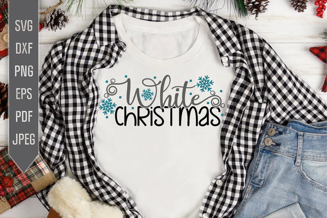 White Christmas Svg. Christmas Svg, Holiday Svg, Winter Svg, Snow Svg. Christmas Decorations Svg. Christmas Sublimation, Iron on, dxf, png SVG Mint And Beer Creations 