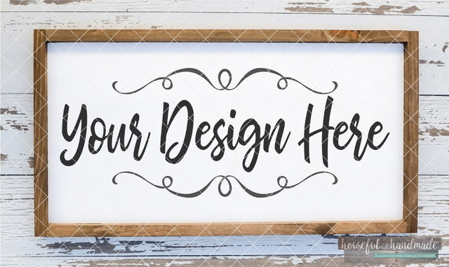 White Framed Farmhouse Wood Sign Mockup - Digital File Mock Up Photo Houseful of Handmade 