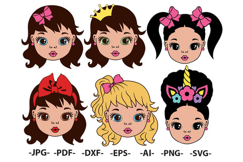 White Girl Bundle, Bundle Girls Svg, Princess Girl Svg, Unicorn Svg, Girl Queen Svg, Peekaboo Svg, Hair Puff, White Girl Magic, Svg Cut File SVG 1uniqueminute 