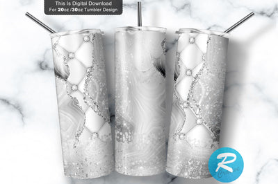 White glitter 20 oz / 30 oz Tumbler PNG Sublimation Regulrcrative 