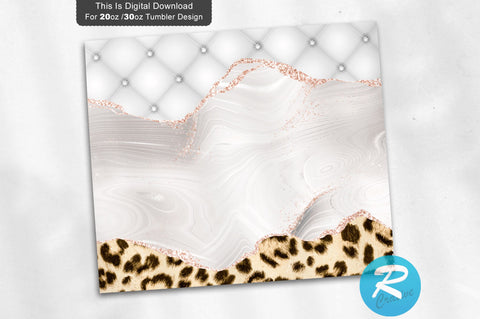 White Leopard 20 oz / 30 oz Tumbler PNG Sublimation Regulrcrative 