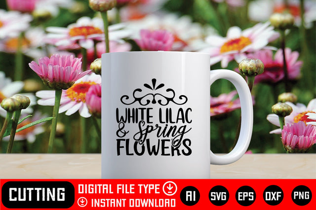 White Lilac & Spring Flowers SVG CraftlabSvg29 