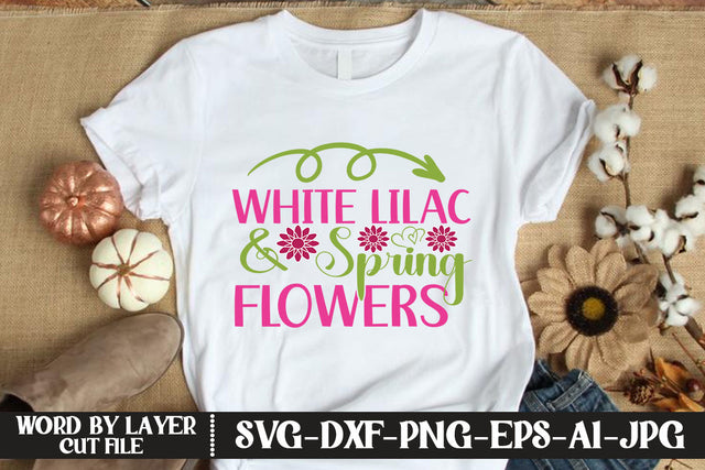 White Lilac & Spring Flowers SVG CUT FILE SVG MStudio 