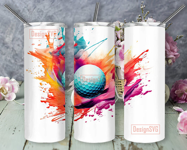 White Noen Golf 20oz Skinny Tumbler Png, Golf Ball Tumbler, Seamless Golf Tumbler Design, Golf Sublimation Png, Golf Lover, Fathers Day Tumbler Sublimation DesignSVG 