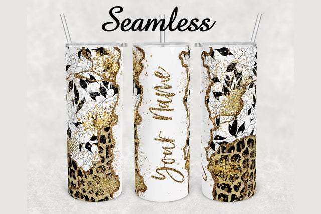 White Peonies Leopard Marble tumbler sublimation design 20 oz skinny tumbler wrap Sublimation BambinaCreations 