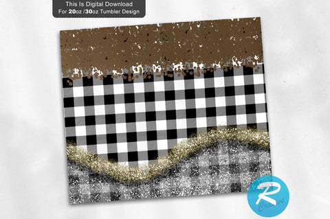 White Plaid Chocolate Drip 20 oz / 30 oz Tumbler PNG Sublimation Regulrcrative 