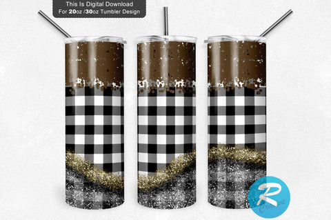 White Plaid Chocolate Drip 20 oz / 30 oz Tumbler PNG Sublimation Regulrcrative 
