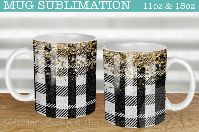 White Plaid Fabric Sublimation for Mug / Buffalo Plaid Design Sublimation Marlene Campos 