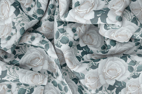 White Rose Digital Paper Seamless Floral Pattern Digital Pattern artnoy 